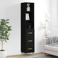 Thumbnail for Highboard Schwarz 34,5x34x180 cm Holzwerkstoff