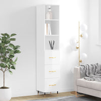 Thumbnail for Highboard Hochglanz-Weiß 34,5x34x180 cm Holzwerkstoff