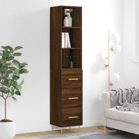 Thumbnail for Highboard Braun Eichen-Optik 34,5x34x180 cm Holzwerkstoff