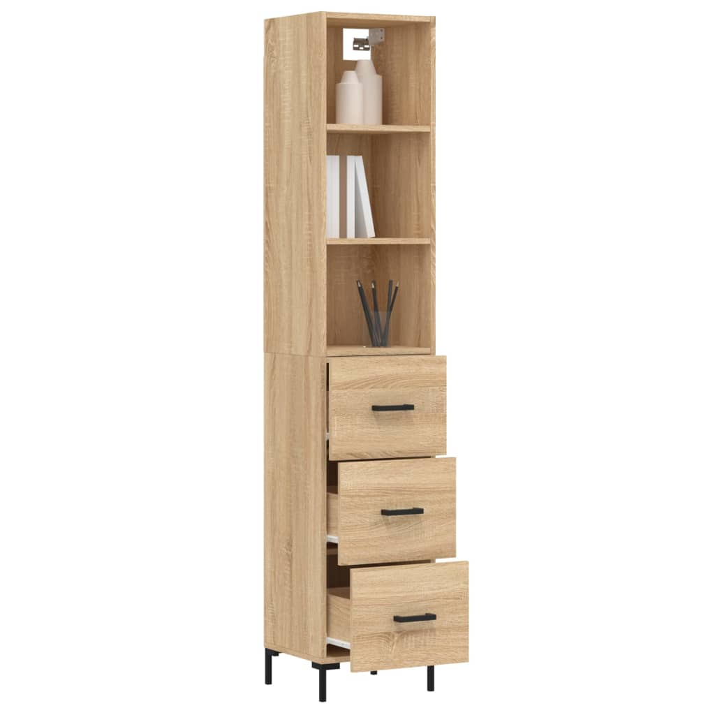 Highboard Sonoma-Eiche 34,5x34x180 cm Holzwerkstoff