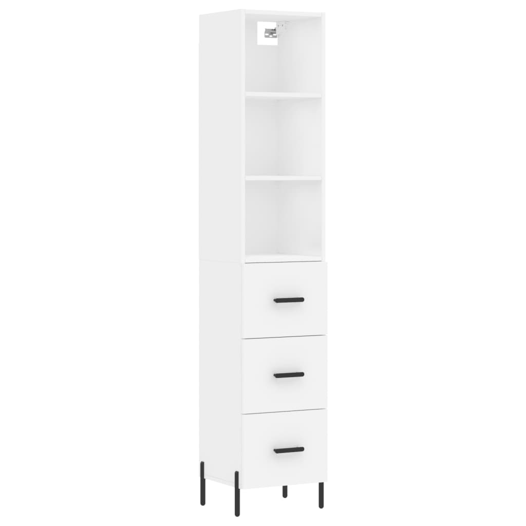 Highboard Weiß 34,5x34x180 cm Holzwerkstoff