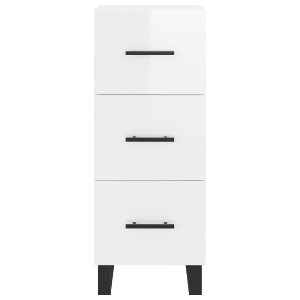 Highboard Hochglanz-Weiß 34,5x34x180 cm Holzwerkstoff