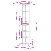Thumbnail for Highboard Sonoma-Eiche 34,5x32,5x180 cm Holzwerkstoff