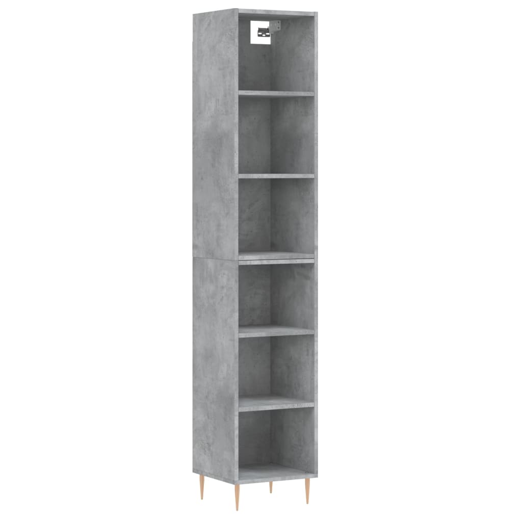 Highboard Betongrau 34,5x32,5x180 cm Holzwerkstoff