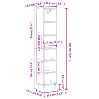 Thumbnail for Highboard Betongrau 34,5x32,5x180 cm Holzwerkstoff