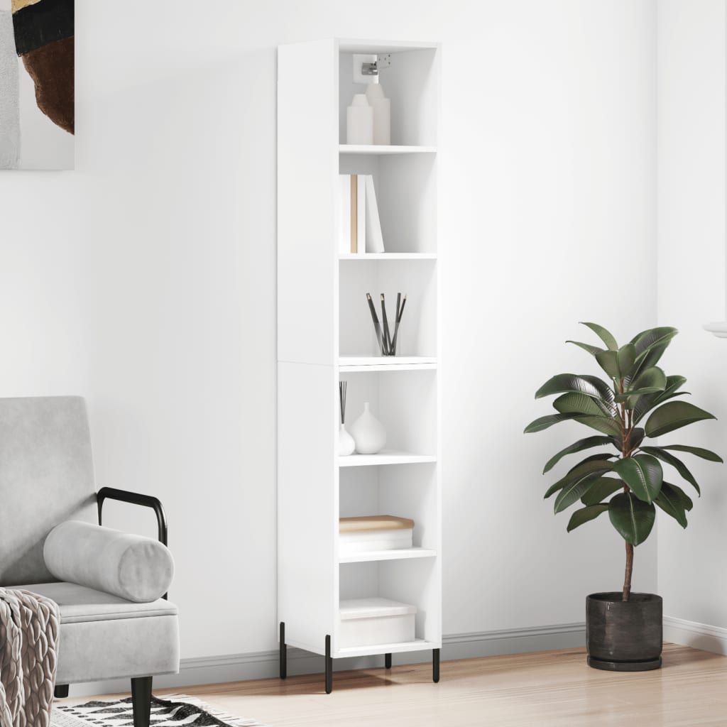 Highboard Weiß 34,5x32,5x180 cm Holzwerkstoff