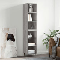 Thumbnail for Highboard Grau Sonoma 34,5x32,5x180 cm Holzwerkstoff