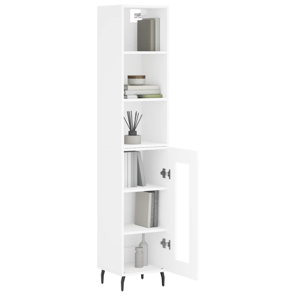 Highboard Weiß 34,5x34x180 cm Holzwerkstoff