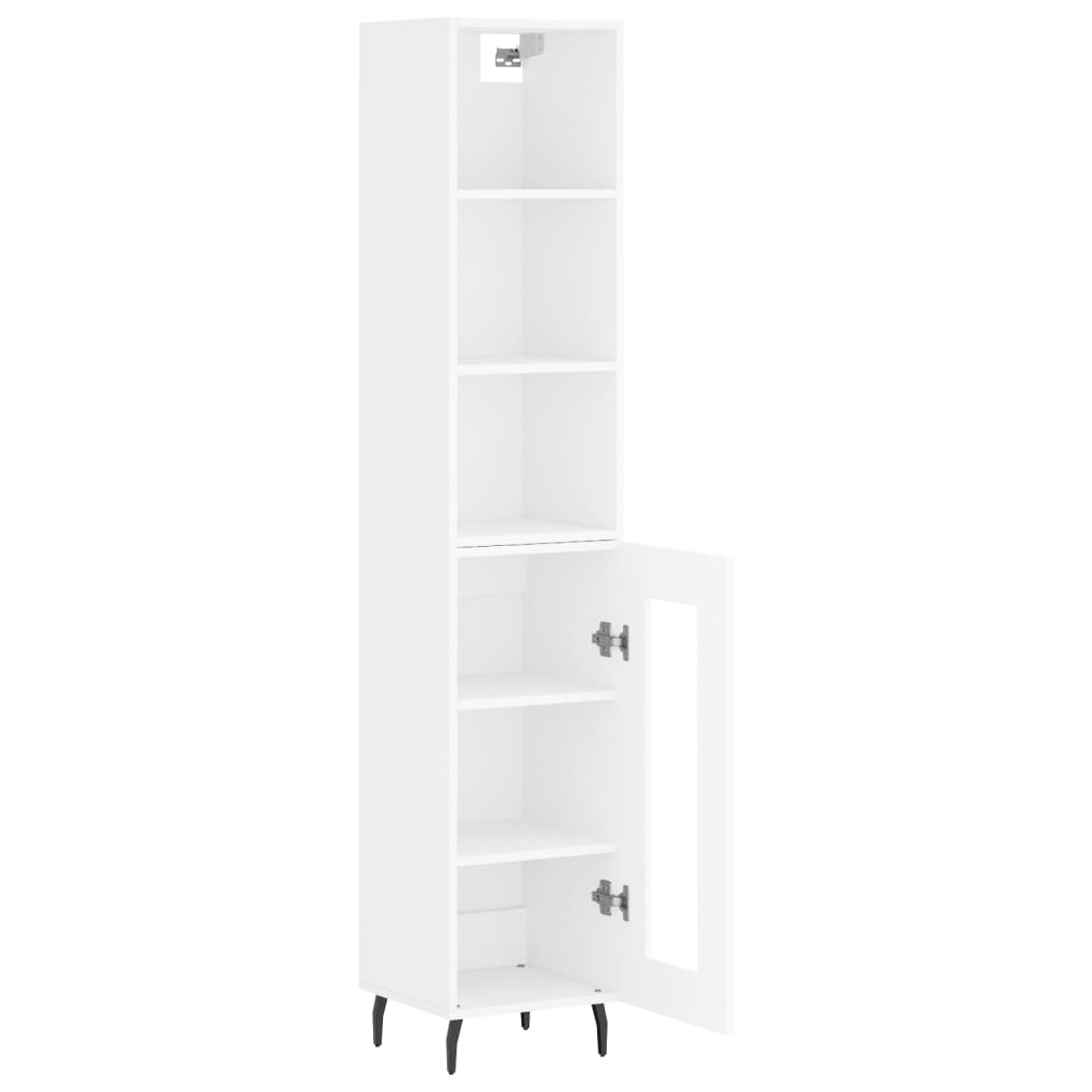 Highboard Weiß 34,5x34x180 cm Holzwerkstoff