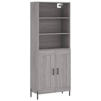 Thumbnail for Highboard Grau Sonoma 69,5x34x180 cm Holzwerkstoff