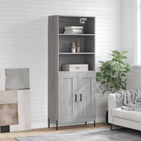 Thumbnail for Highboard Grau Sonoma 69,5x34x180 cm Holzwerkstoff