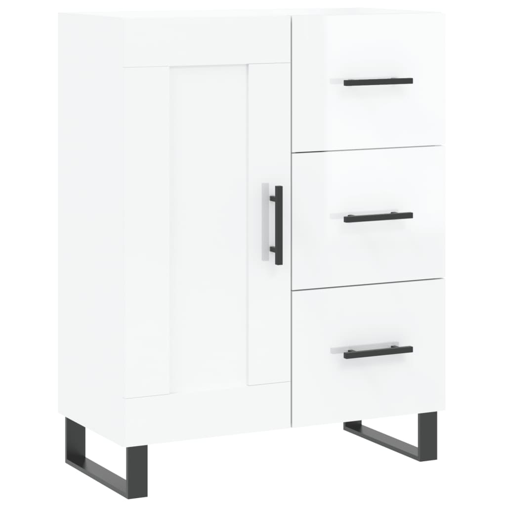Highboard Hochglanz-Weiß 69,5x34x180 cm Holzwerkstoff