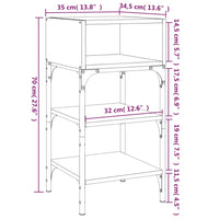 Thumbnail for Nachttische 2Stk. Braun Eichen-Optik 35x34,5x70cm Holzwerkstoff