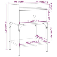 Thumbnail for Nachttisch Braun Eichen-Optik 40,5x31x60 cm Holzwerkstoff