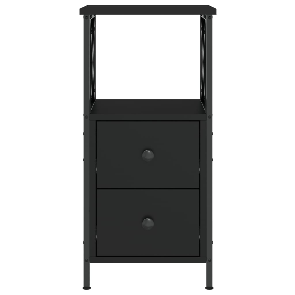 Nachttische 2 Stk. Schwarz 34x35,5x70 cm Holzwerkstoff