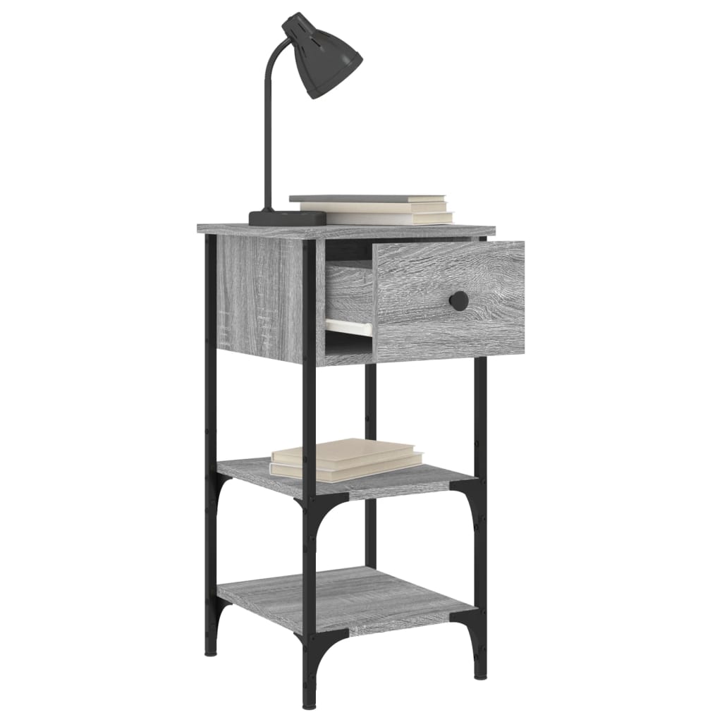 Nachttische 2 Stk. Grau Sonoma 34x36x70 cm Holzwerkstoff