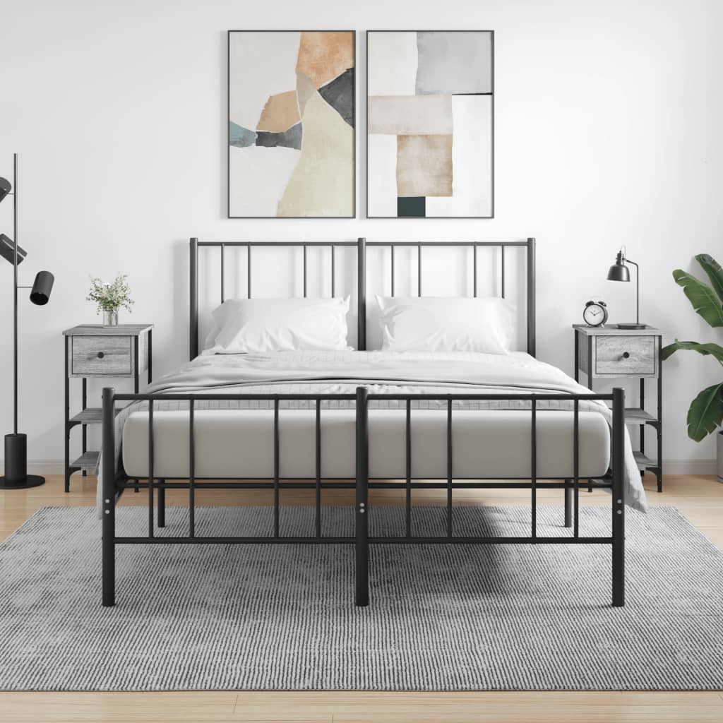 Nachttische 2 Stk. Grau Sonoma 34x36x70 cm Holzwerkstoff