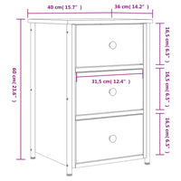 Thumbnail for Nachttisch Räuchereiche 40x36x60 cm Holzwerkstoff