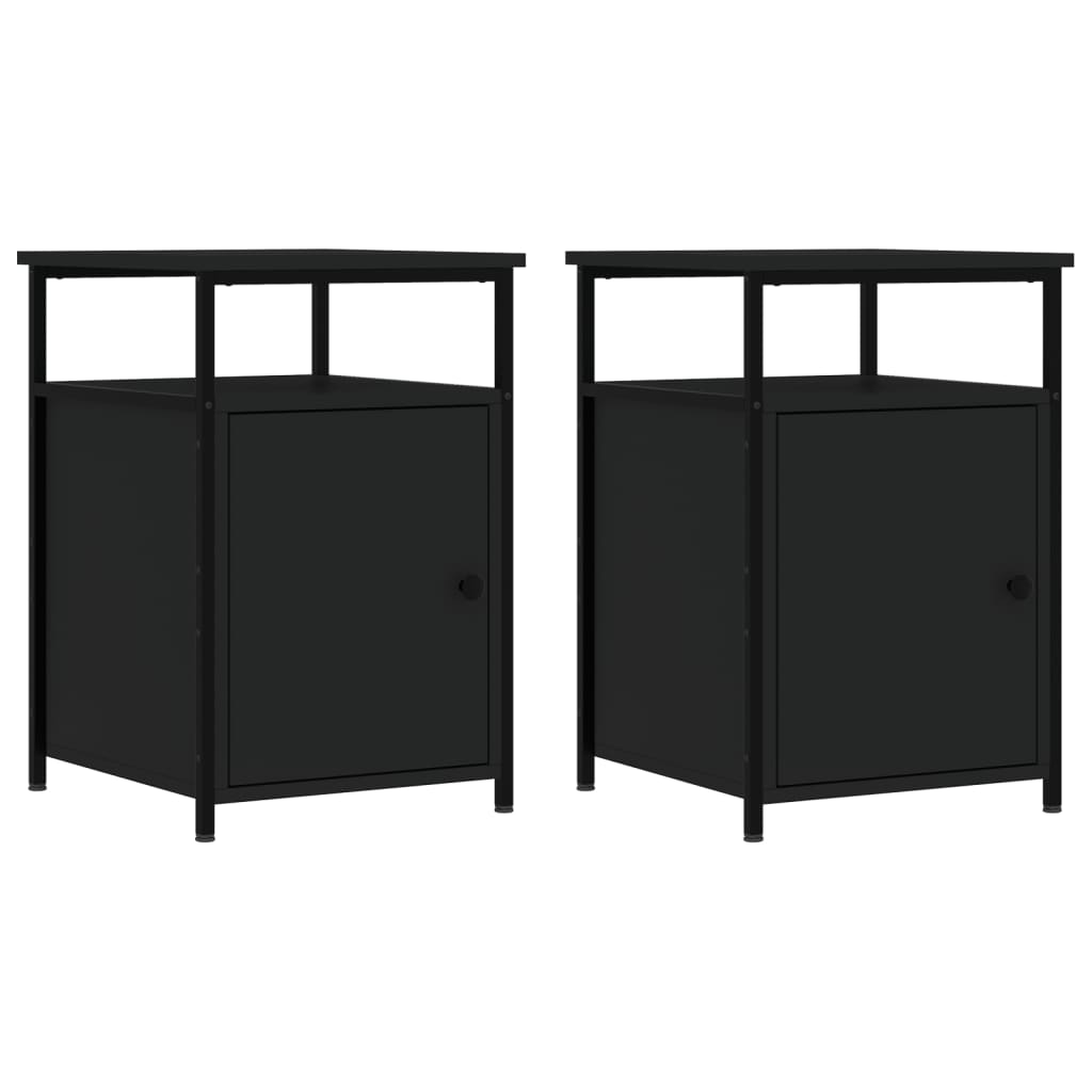 Nachttische 2 Stk. Schwarz 40x42x60 cm Holzwerkstoff