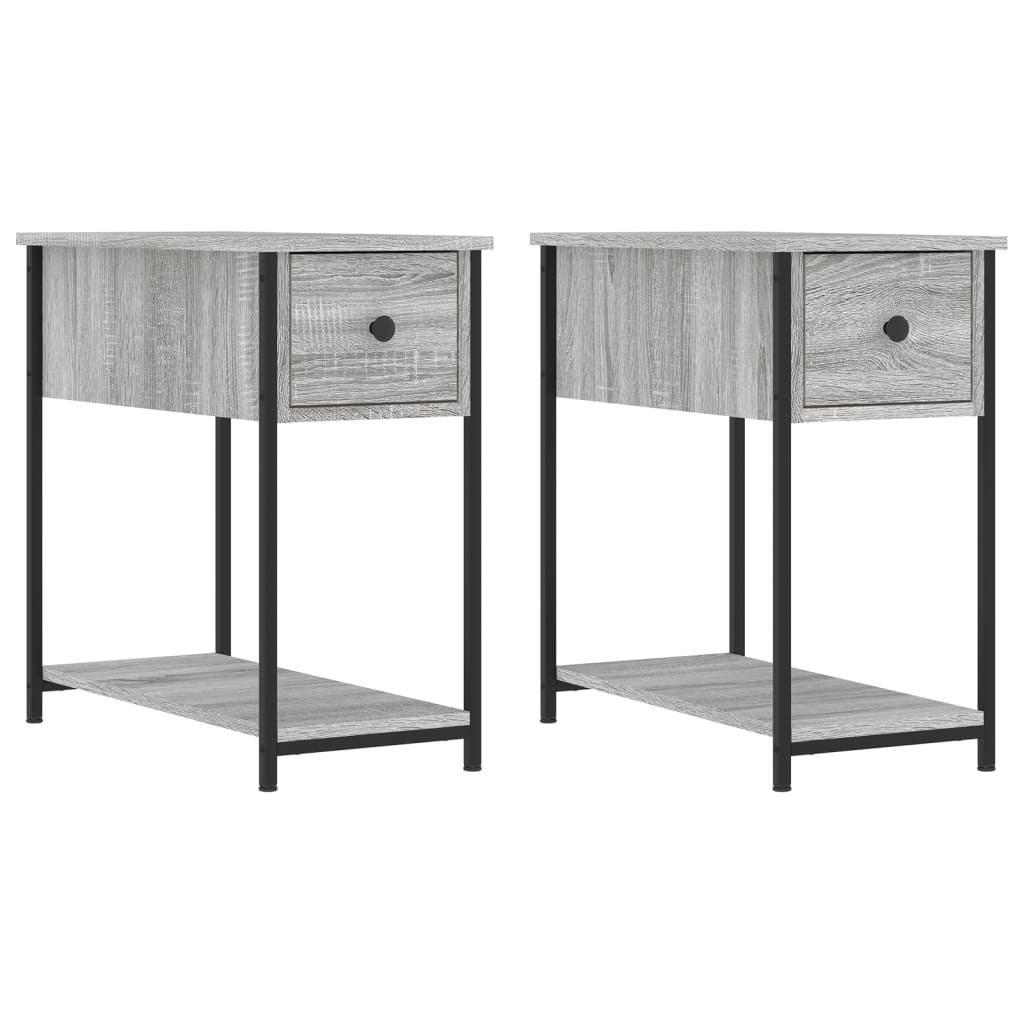 Nachttische 2 Stk. Grau Sonoma 30x60x60 cm Holzwerkstoff