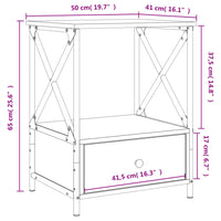 Thumbnail for Nachttisch Braun Eichen-Optik 50x41x65 cm Holzwerkstoff