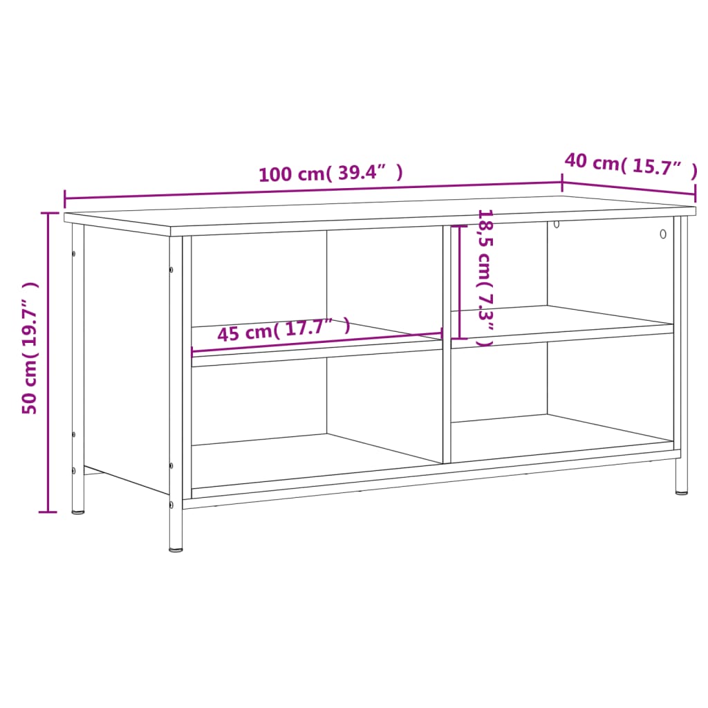 TV-Schrank Räuchereiche 100x40x50 cm Holzwerkstoff