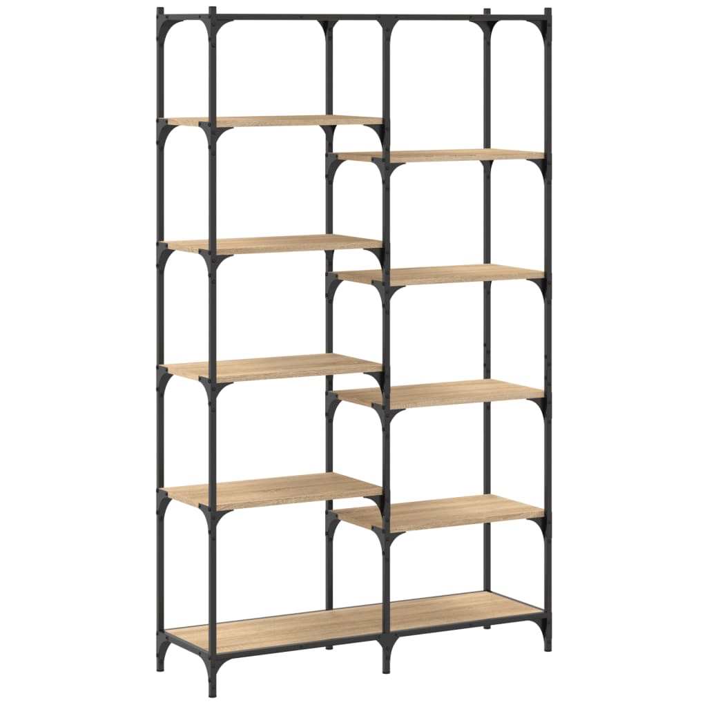 Bücherregal Sonoma Eiche 100x32x170 cm Holzwerkstoff und Eisen