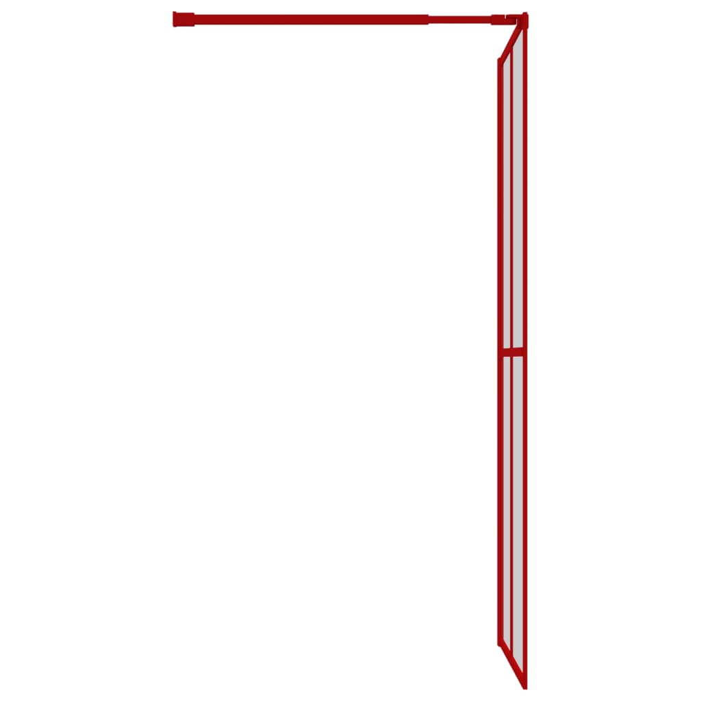 Duschwand für Begehbare Dusche mit ESG Klarglas Rot 80x195 cm