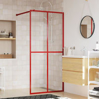 Thumbnail for Duschwand für Begehbare Dusche mit ESG Klarglas Rot 90x195 cm