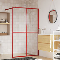Thumbnail for Duschwand für Begehbare Dusche mit ESG Klarglas Rot 118x195 cm