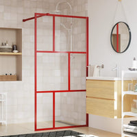 Thumbnail for Duschwand für Begehbare Dusche mit ESG Klarglas Rot 100x195 cm