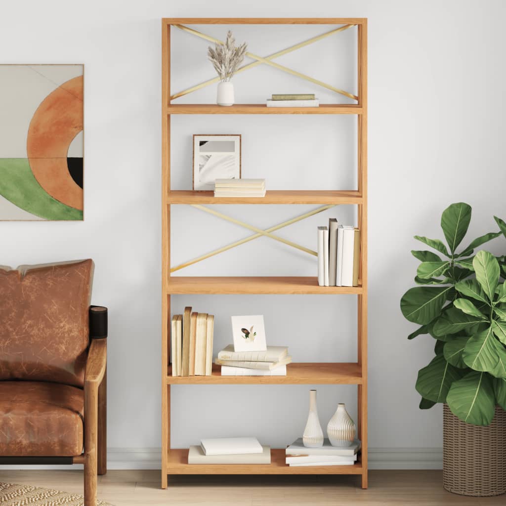 Regal mit 6 Böden 80x30x181 cm Massivholz Eiche