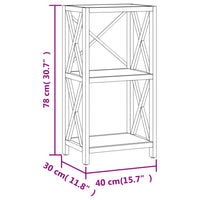 Thumbnail for Regal mit 3 Böden 40x30x78 cm Massivholz Eiche