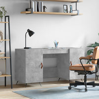 Thumbnail for Schreibtisch Betongrau 140x50x75 cm Holzwerkstoff