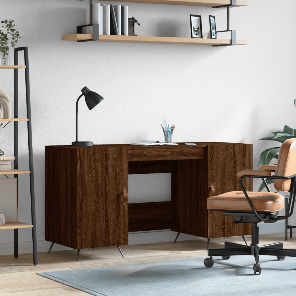 Schreibtisch Braun Eichen-Optik 140x50x75 cm Holzwerkstoff