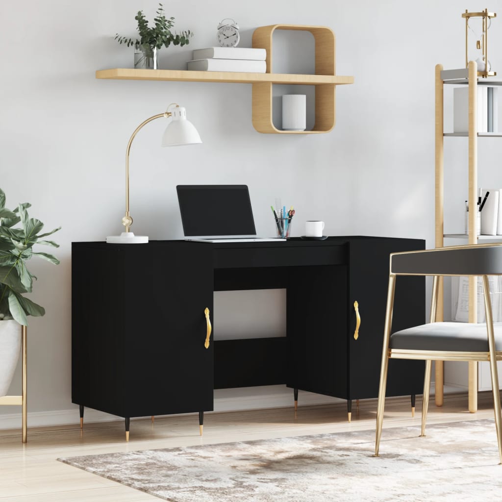 Schreibtisch Schwarz 140x50x75 cm Holzwerkstoff