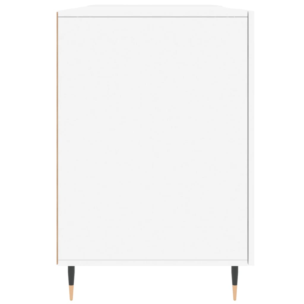 Schreibtisch Hochglanz-Weiß 140x50x75 cm Holzwerkstoff