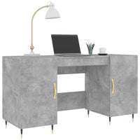 Thumbnail for Schreibtisch Betongrau 140x50x75 cm Holzwerkstoff