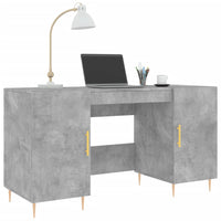 Thumbnail for Schreibtisch Betongrau 140x50x75 cm Holzwerkstoff