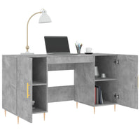 Thumbnail for Schreibtisch Betongrau 140x50x75 cm Holzwerkstoff
