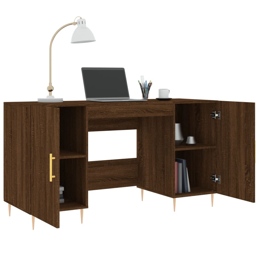 Schreibtisch Braun Eichen-Optik 140x50x75 cm Holzwerkstoff
