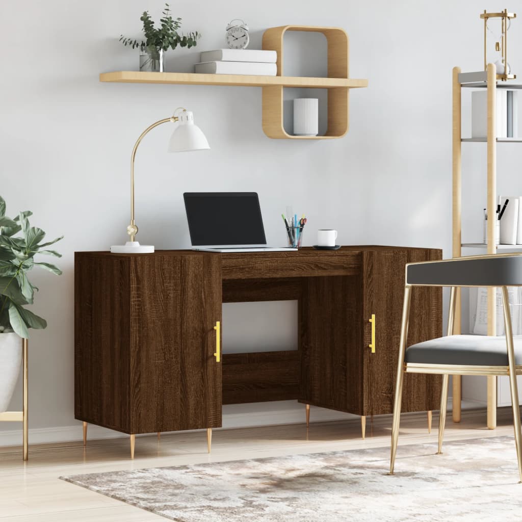 Schreibtisch Braun Eichen-Optik 140x50x75 cm Holzwerkstoff