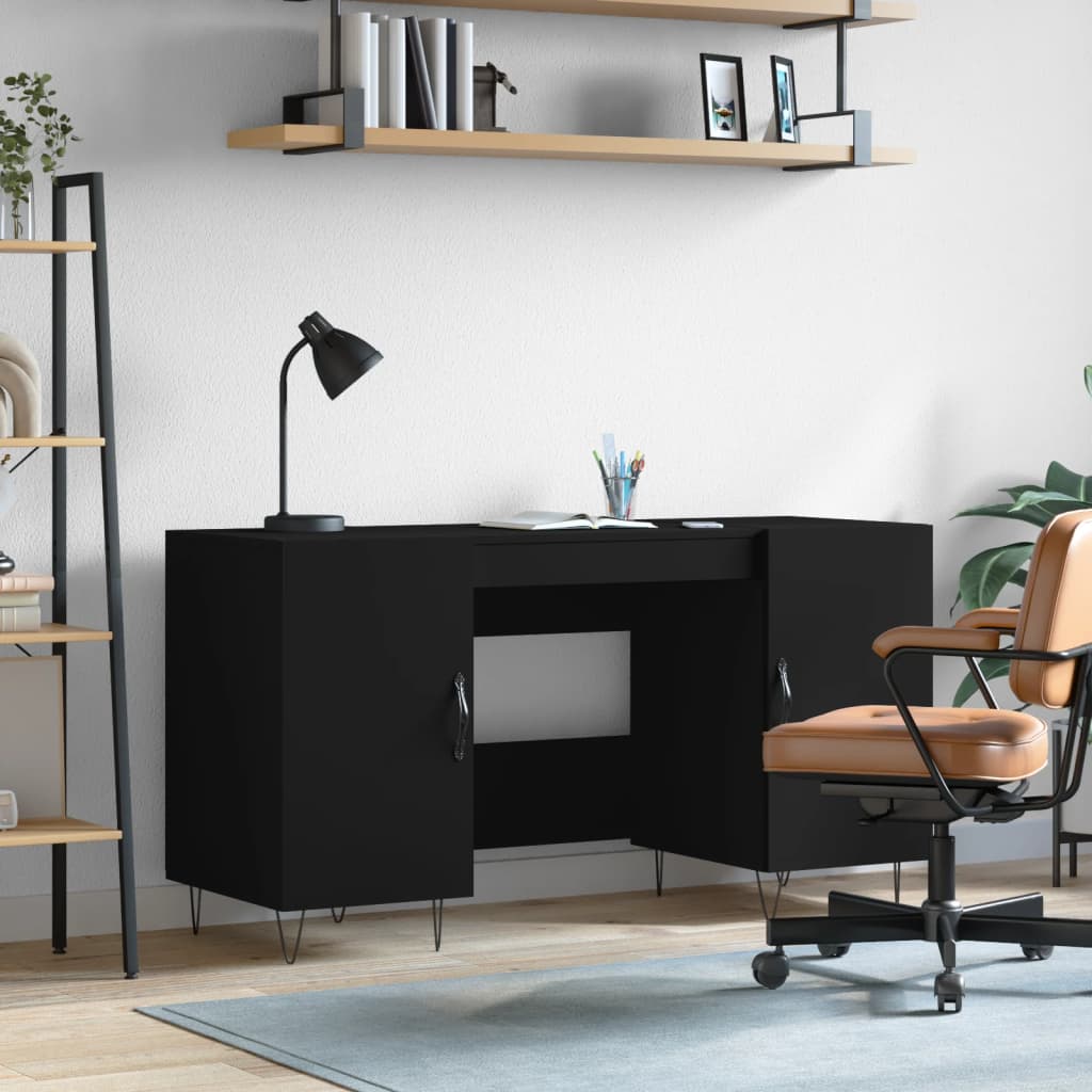 Schreibtisch Schwarz 140x50x75 cm Holzwerkstoff