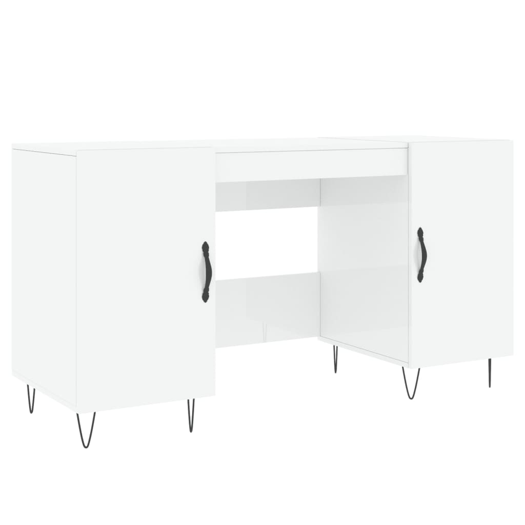Schreibtisch Hochglanz-Weiß 140x50x75 cm Holzwerkstoff