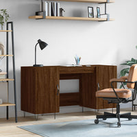 Thumbnail for Schreibtisch Braun Eichen-Optik 140x50x75 cm Holzwerkstoff