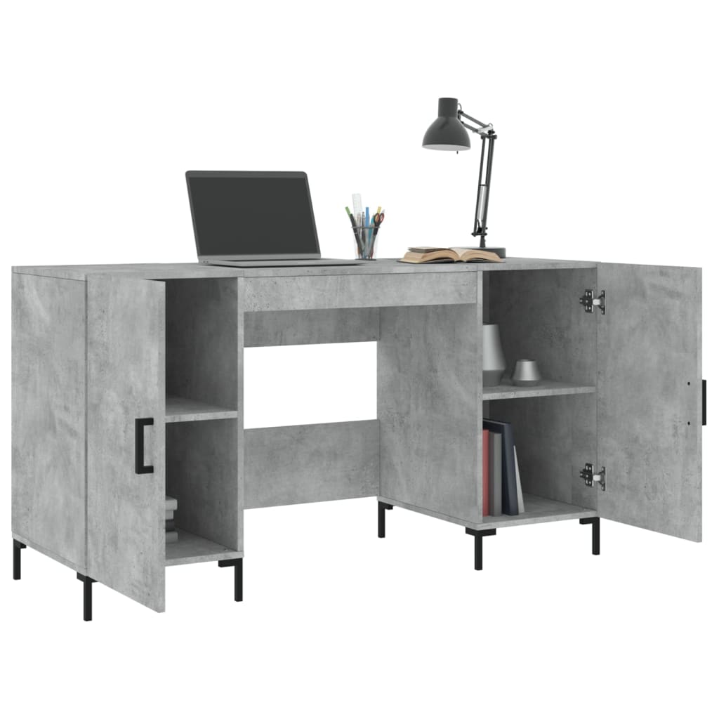Schreibtisch Betongrau 140x50x75 cm Holzwerkstoff