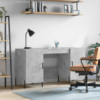 Thumbnail for Schreibtisch Betongrau 140x50x75 cm Holzwerkstoff