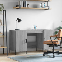 Thumbnail for Schreibtisch Grau Sonoma 140x50x75 cm Holzwerkstoff