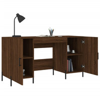Thumbnail for Schreibtisch Braun Eichen-Optik 140x50x75 cm Holzwerkstoff