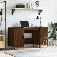 Thumbnail for Schreibtisch Braun Eichen-Optik 140x50x75 cm Holzwerkstoff